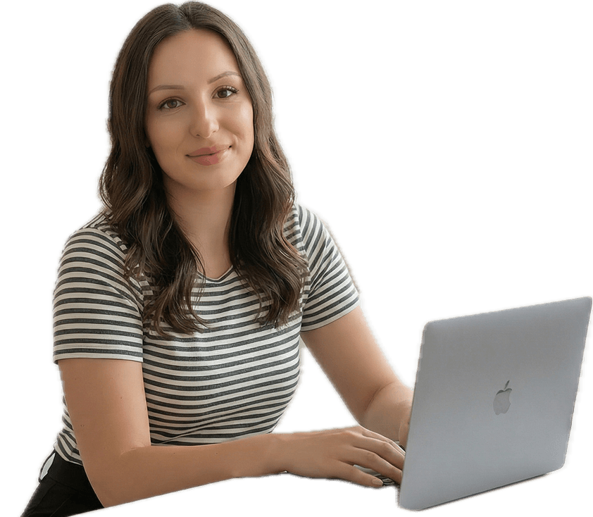 Marta z ebookiem na laptopie